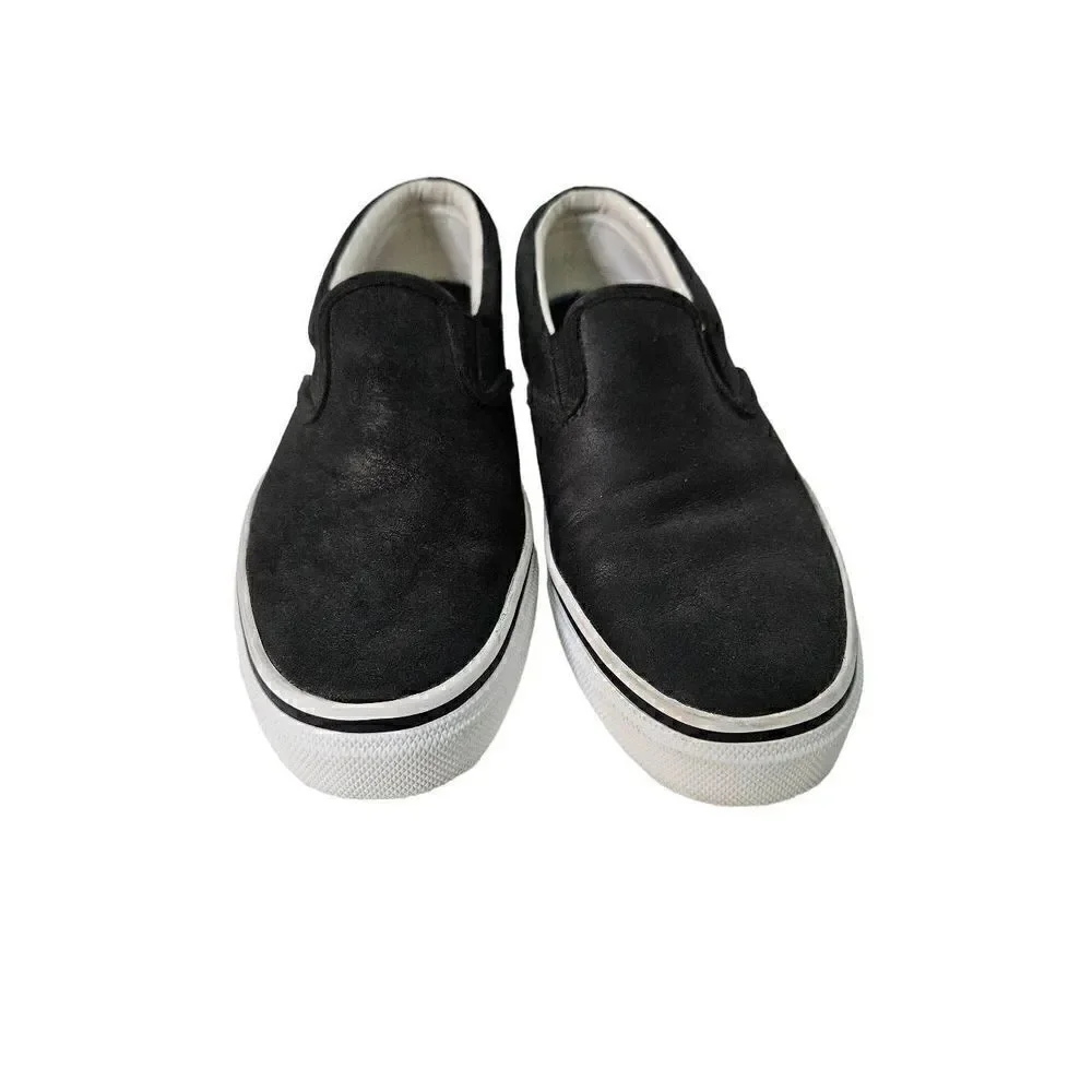 Sperry Top Sider black leather slip on shoes. Size 8.5.